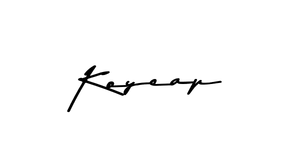 Design your own signature with our free online signature maker. With this signature software, you can create a handwritten (Asem Kandis PERSONAL USE) signature for name Koyeap. Koyeap signature style 9 images and pictures png