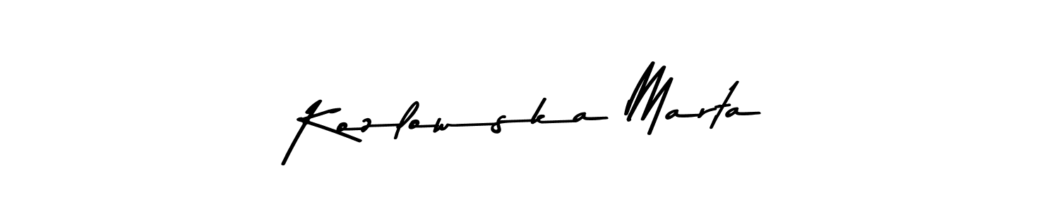 You should practise on your own different ways (Asem Kandis PERSONAL USE) to write your name (Kozlowska Marta) in signature. don't let someone else do it for you. Kozlowska Marta signature style 9 images and pictures png