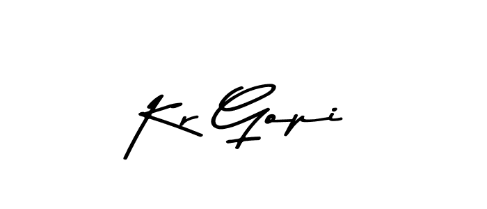 Create a beautiful signature design for name Kr Gopi. With this signature (Asem Kandis PERSONAL USE) fonts, you can make a handwritten signature for free. Kr Gopi signature style 9 images and pictures png