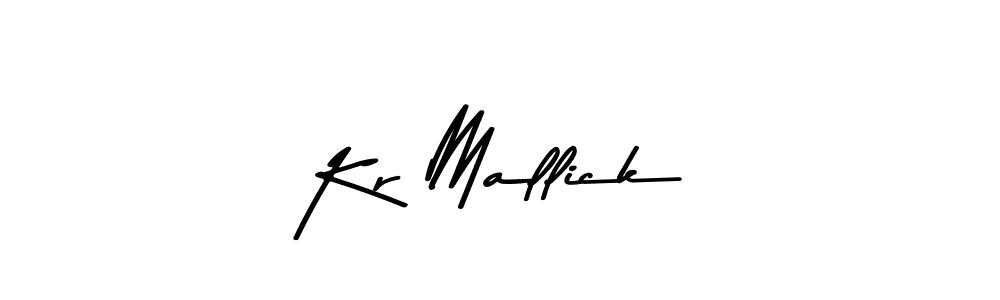 How to make Kr Mallick name signature. Use Asem Kandis PERSONAL USE style for creating short signs online. This is the latest handwritten sign. Kr Mallick signature style 9 images and pictures png