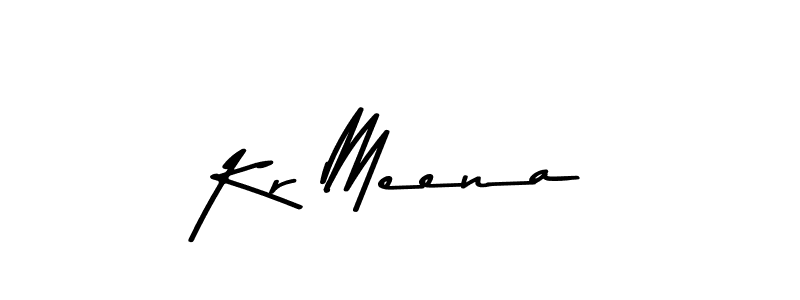 How to make Kr Meena name signature. Use Asem Kandis PERSONAL USE style for creating short signs online. This is the latest handwritten sign. Kr Meena signature style 9 images and pictures png