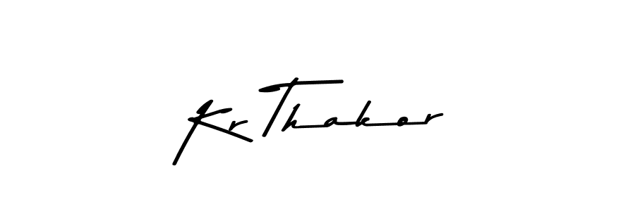 Create a beautiful signature design for name Kr Thakor. With this signature (Asem Kandis PERSONAL USE) fonts, you can make a handwritten signature for free. Kr Thakor signature style 9 images and pictures png