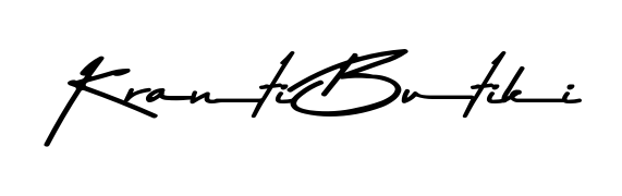 A modern signature idea for name Kranti Butiki using Asem Kandis PERSONAL USE font. Clean strokes and elegant curves make it stand out instantly. Kranti Butiki signature style 9 images and pictures png