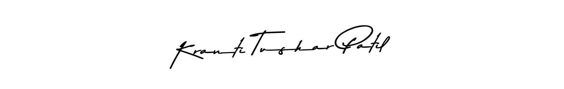 Create a beautiful signature design for name Kranti Tushar Patil. With this signature (Asem Kandis PERSONAL USE) fonts, you can make a handwritten signature for free. Kranti Tushar Patil signature style 9 images and pictures png