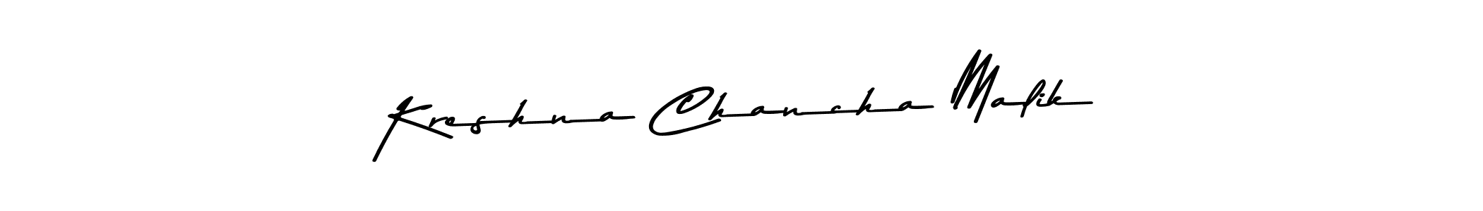 Kreshna Chancha Malik stylish signature style. Best Handwritten Sign (Asem Kandis PERSONAL USE) for my name. Handwritten Signature Collection Ideas for my name Kreshna Chancha Malik. Kreshna Chancha Malik signature style 9 images and pictures png