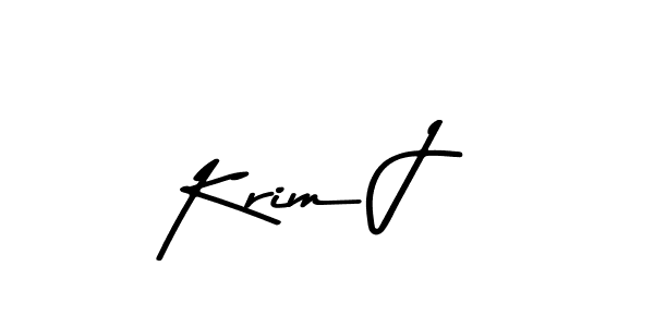 Make a beautiful signature design for name Krim J. With this signature (Asem Kandis PERSONAL USE) style, you can create a handwritten signature for free. Krim J signature style 9 images and pictures png