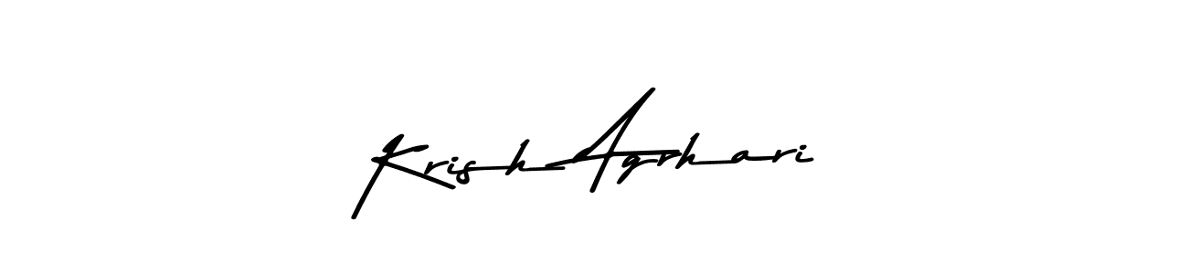 How to make Krish Agrhari name signature. Use Asem Kandis PERSONAL USE style for creating short signs online. This is the latest handwritten sign. Krish Agrhari signature style 9 images and pictures png