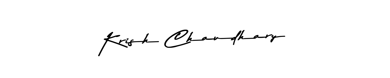 How to make Krish Chaudhary name signature. Use Asem Kandis PERSONAL USE style for creating short signs online. This is the latest handwritten sign. Krish Chaudhary signature style 9 images and pictures png