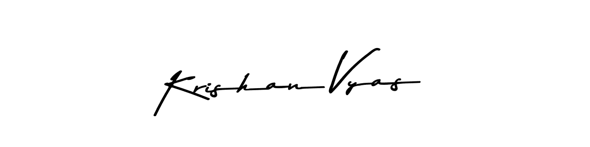 Create a beautiful signature design for name Krishan Vyas. With this signature (Asem Kandis PERSONAL USE) fonts, you can make a handwritten signature for free. Krishan Vyas signature style 9 images and pictures png