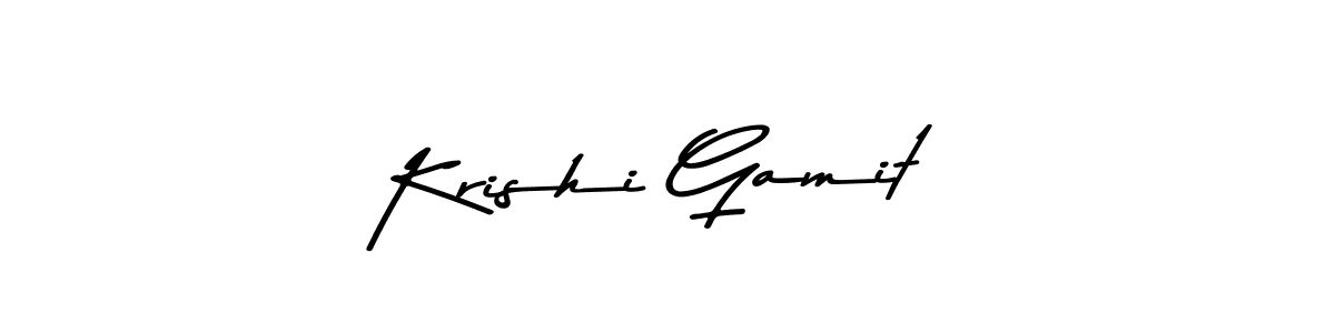 Design your own signature with our free online signature maker. With this signature software, you can create a handwritten (Asem Kandis PERSONAL USE) signature for name Krishi Gamit. Krishi Gamit signature style 9 images and pictures png
