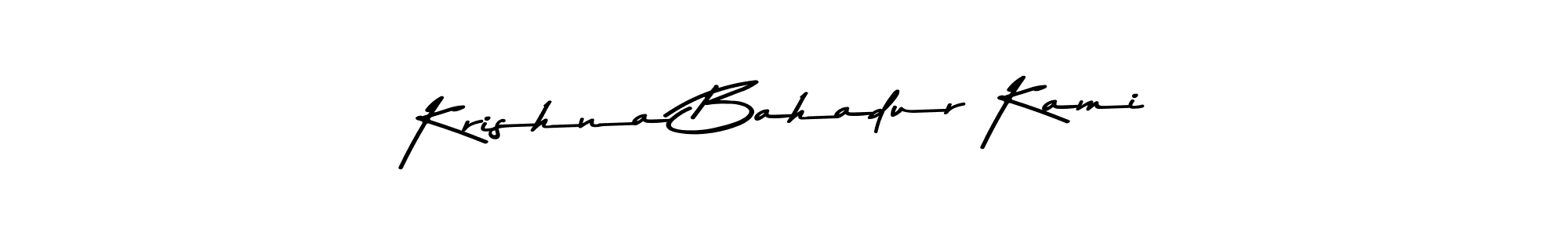 The best way (Asem Kandis PERSONAL USE) to make a short signature is to pick only two or three words in your name. The name Krishna Bahadur Kami include a total of six letters. For converting this name. Krishna Bahadur Kami signature style 9 images and pictures png