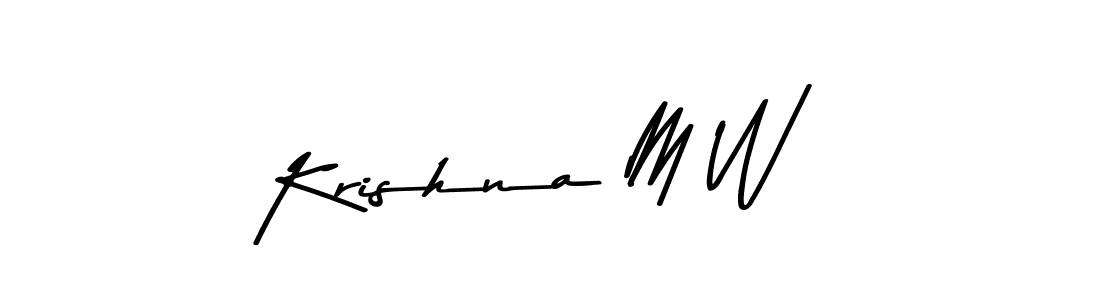 Create a beautiful signature design for name Krishna M W. With this signature (Asem Kandis PERSONAL USE) fonts, you can make a handwritten signature for free. Krishna M W signature style 9 images and pictures png