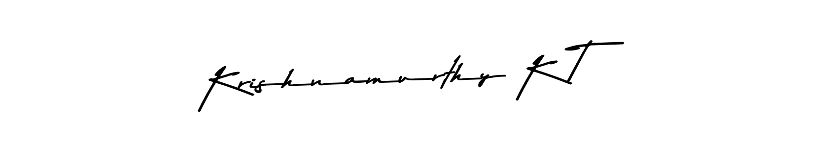 The best way (Asem Kandis PERSONAL USE) to make a short signature is to pick only two or three words in your name. The name Krishnamurthy K T include a total of six letters. For converting this name. Krishnamurthy K T signature style 9 images and pictures png