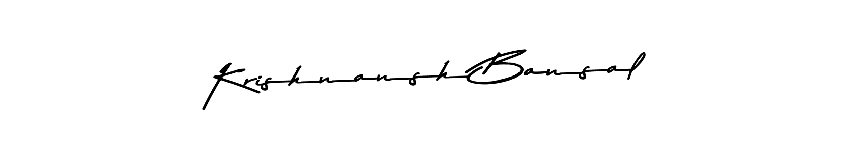 Use a signature maker to create a handwritten signature online. With this signature software, you can design (Asem Kandis PERSONAL USE) your own signature for name Krishnansh Bansal. Krishnansh Bansal signature style 9 images and pictures png