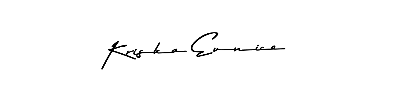 if you are searching for the best signature style for your name Kriska Eunice. so please give up your signature search. here we have designed multiple signature styles  using Asem Kandis PERSONAL USE. Kriska Eunice signature style 9 images and pictures png