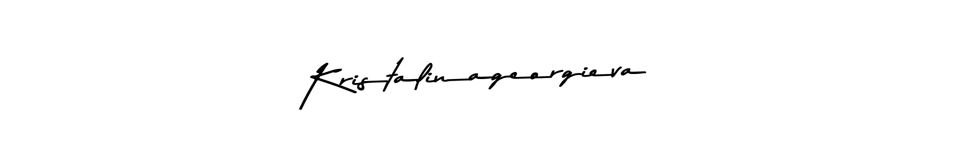 How to make Kristalinageorgieva name signature. Use Asem Kandis PERSONAL USE style for creating short signs online. This is the latest handwritten sign. Kristalinageorgieva signature style 9 images and pictures png