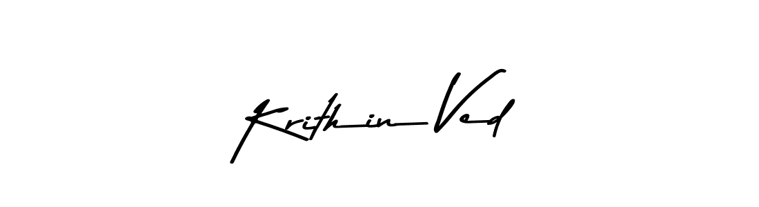 Also You can easily find your signature by using the search form. We will create Krithin Ved name handwritten signature images for you free of cost using Asem Kandis PERSONAL USE sign style. Krithin Ved signature style 9 images and pictures png