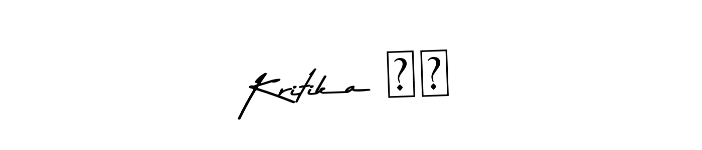 Make a beautiful signature design for name Kritika ❤️. With this signature (Asem Kandis PERSONAL USE) style, you can create a handwritten signature for free. Kritika ❤️ signature style 9 images and pictures png