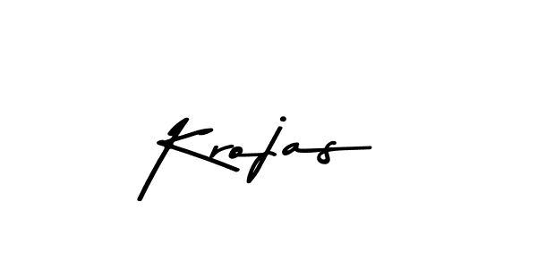 How to make Krojas name signature. Use Asem Kandis PERSONAL USE style for creating short signs online. This is the latest handwritten sign. Krojas signature style 9 images and pictures png