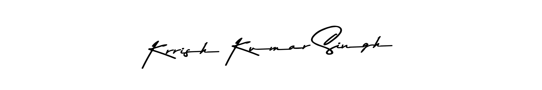 Create a beautiful signature design for name Krrish Kumar Singh. With this signature (Asem Kandis PERSONAL USE) fonts, you can make a handwritten signature for free. Krrish Kumar Singh signature style 9 images and pictures png