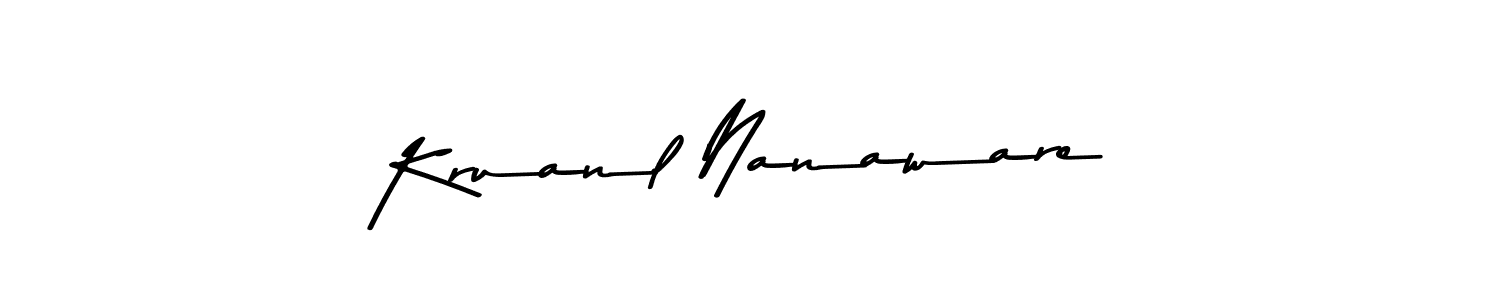 How to make Kruanl Nanaware name signature. Use Asem Kandis PERSONAL USE style for creating short signs online. This is the latest handwritten sign. Kruanl Nanaware signature style 9 images and pictures png