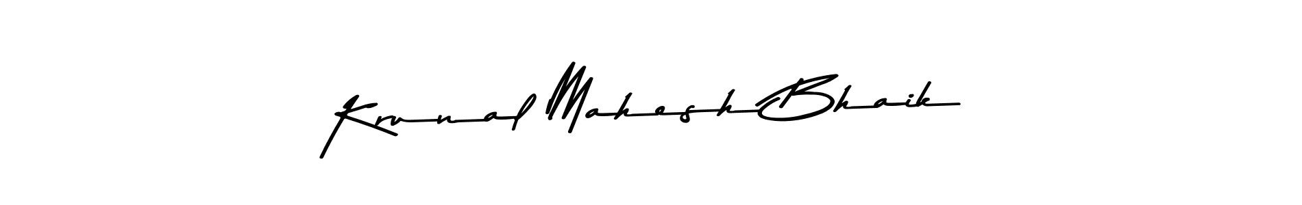 Use a signature maker to create a handwritten signature online. With this signature software, you can design (Asem Kandis PERSONAL USE) your own signature for name Krunal Mahesh Bhaik. Krunal Mahesh Bhaik signature style 9 images and pictures png