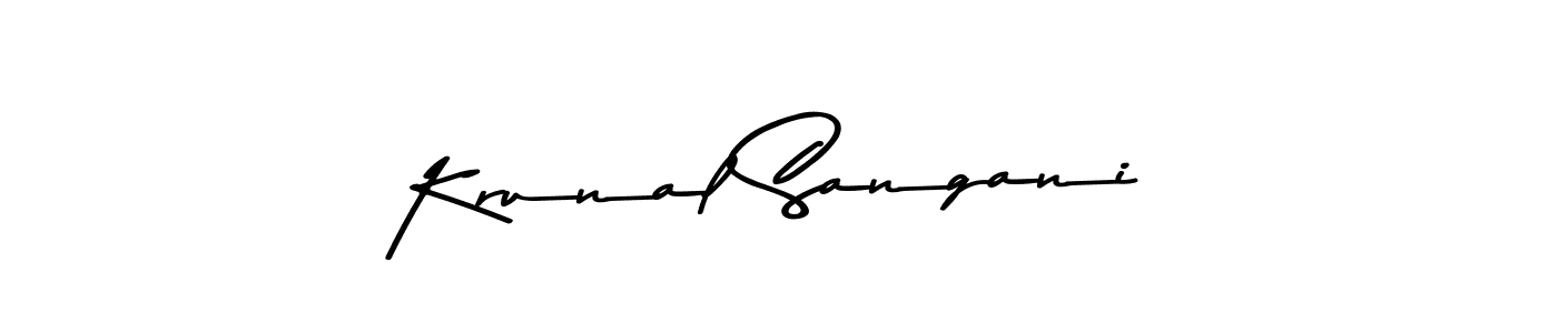 Make a beautiful signature design for name Krunal Sangani. With this signature (Asem Kandis PERSONAL USE) style, you can create a handwritten signature for free. Krunal Sangani signature style 9 images and pictures png