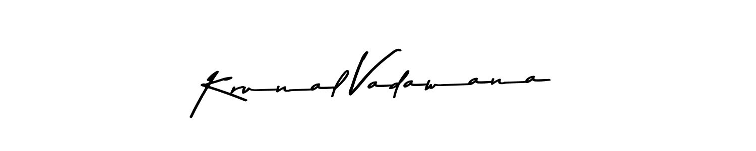 The best way (Asem Kandis PERSONAL USE) to make a short signature is to pick only two or three words in your name. The name Krunal Vadawana include a total of six letters. For converting this name. Krunal Vadawana signature style 9 images and pictures png