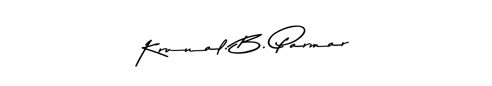 Use a signature maker to create a handwritten signature online. With this signature software, you can design (Asem Kandis PERSONAL USE) your own signature for name Krunal. B. Parmar. Krunal. B. Parmar signature style 9 images and pictures png