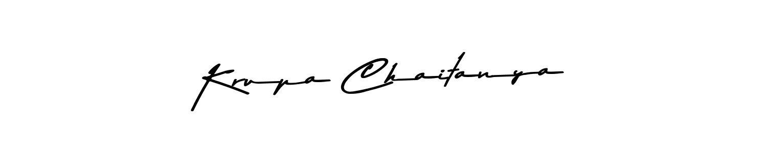How to make Krupa Chaitanya name signature. Use Asem Kandis PERSONAL USE style for creating short signs online. This is the latest handwritten sign. Krupa Chaitanya signature style 9 images and pictures png