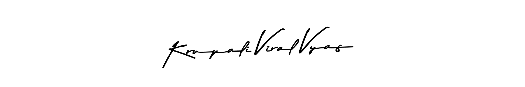 Create a beautiful signature design for name Krupali Viral Vyas. With this signature (Asem Kandis PERSONAL USE) fonts, you can make a handwritten signature for free. Krupali Viral Vyas signature style 9 images and pictures png