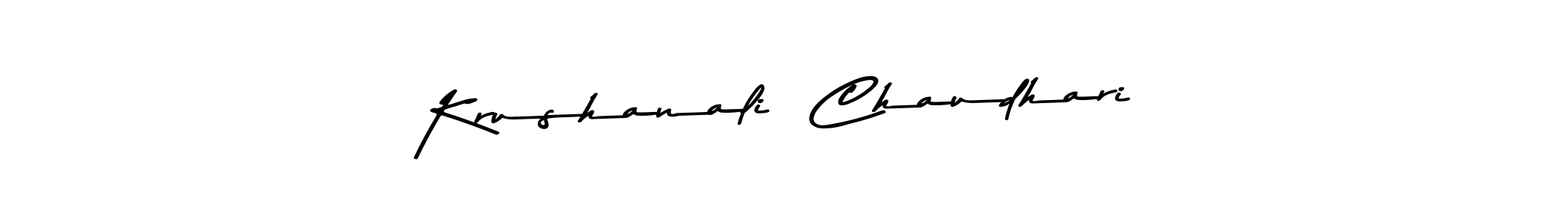How to make Krushanali  Chaudhari name signature. Use Asem Kandis PERSONAL USE style for creating short signs online. This is the latest handwritten sign. Krushanali  Chaudhari signature style 9 images and pictures png