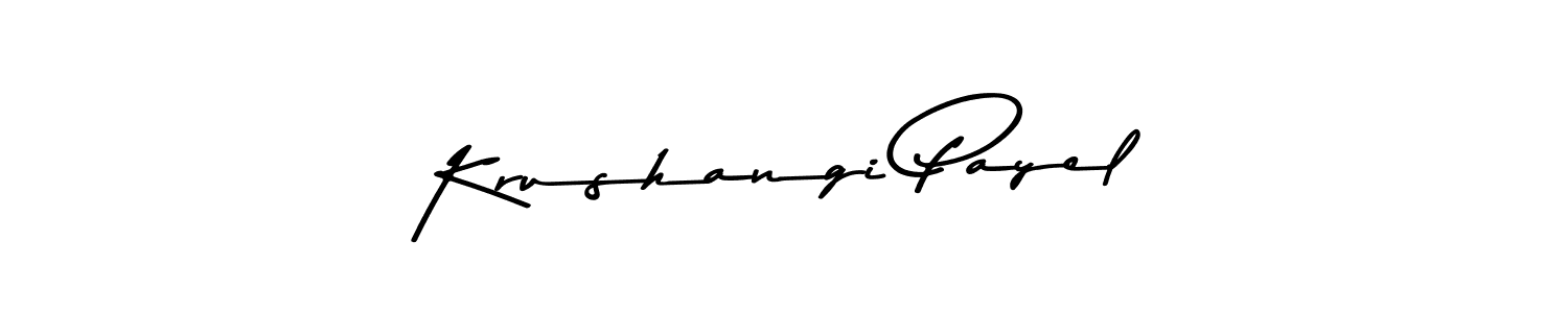 Use a signature maker to create a handwritten signature online. With this signature software, you can design (Asem Kandis PERSONAL USE) your own signature for name Krushangi Payel. Krushangi Payel signature style 9 images and pictures png