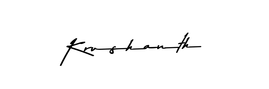 Create a beautiful signature design for name Krushanth. With this signature (Asem Kandis PERSONAL USE) fonts, you can make a handwritten signature for free. Krushanth signature style 9 images and pictures png