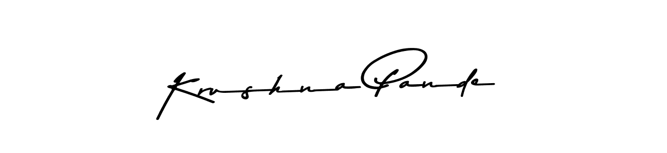 How to make Krushna Pande name signature. Use Asem Kandis PERSONAL USE style for creating short signs online. This is the latest handwritten sign. Krushna Pande signature style 9 images and pictures png