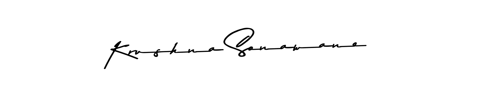 if you are searching for the best signature style for your name Krushna Sonawane. so please give up your signature search. here we have designed multiple signature styles  using Asem Kandis PERSONAL USE. Krushna Sonawane signature style 9 images and pictures png