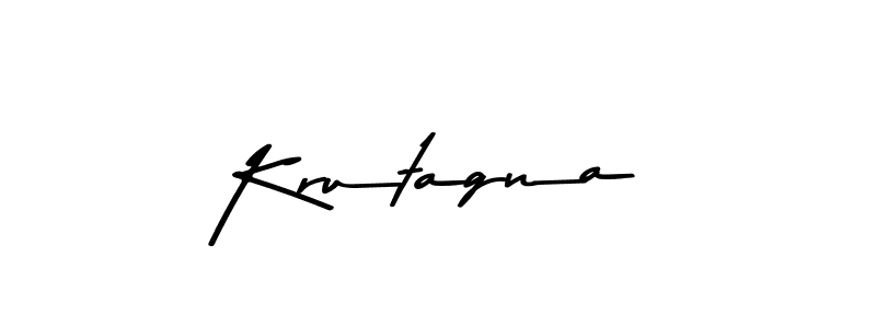 Create a beautiful signature design for name Krutagna. With this signature (Asem Kandis PERSONAL USE) fonts, you can make a handwritten signature for free. Krutagna signature style 9 images and pictures png