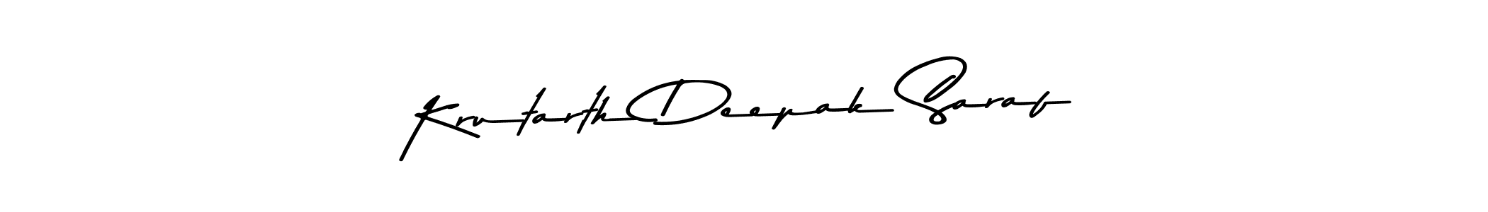 How to make Krutarth Deepak Saraf name signature. Use Asem Kandis PERSONAL USE style for creating short signs online. This is the latest handwritten sign. Krutarth Deepak Saraf signature style 9 images and pictures png