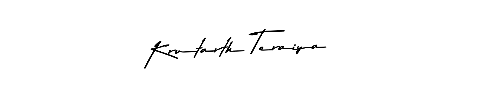 Similarly Asem Kandis PERSONAL USE is the best handwritten signature design. Signature creator online .You can use it as an online autograph creator for name Krutarth Teraiya. Krutarth Teraiya signature style 9 images and pictures png