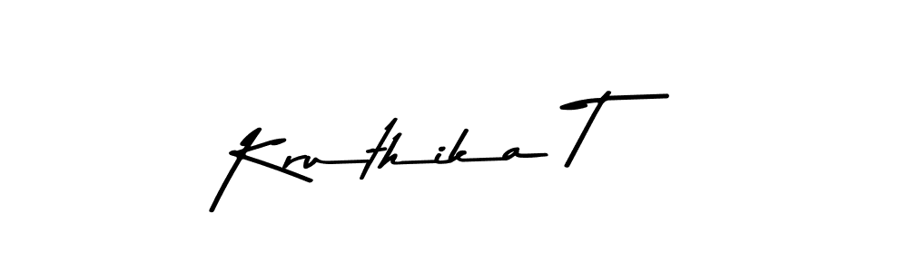 Design your own signature with our free online signature maker. With this signature software, you can create a handwritten (Asem Kandis PERSONAL USE) signature for name Kruthika T. Kruthika T signature style 9 images and pictures png