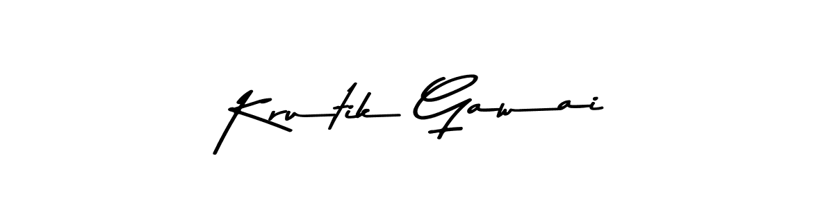 Make a beautiful signature design for name Krutik Gawai. With this signature (Asem Kandis PERSONAL USE) style, you can create a handwritten signature for free. Krutik Gawai signature style 9 images and pictures png