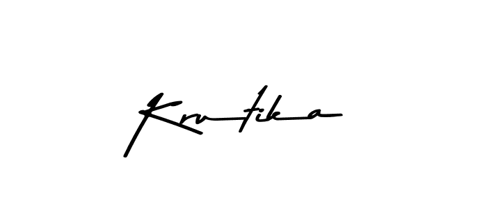 How to make Krutika name signature. Use Asem Kandis PERSONAL USE style for creating short signs online. This is the latest handwritten sign. Krutika signature style 9 images and pictures png