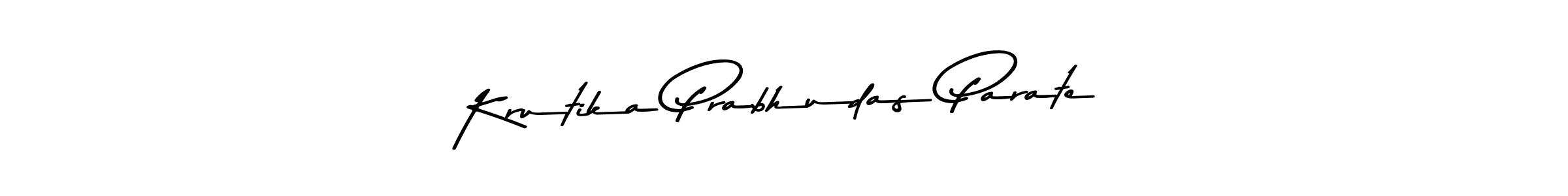 Create a beautiful signature design for name Krutika Prabhudas Parate. With this signature (Asem Kandis PERSONAL USE) fonts, you can make a handwritten signature for free. Krutika Prabhudas Parate signature style 9 images and pictures png