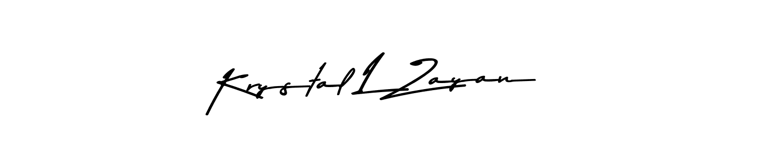 How to make Krystal L Zayan name signature. Use Asem Kandis PERSONAL USE style for creating short signs online. This is the latest handwritten sign. Krystal L Zayan signature style 9 images and pictures png