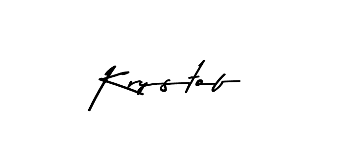 How to make Krystof name signature. Use Asem Kandis PERSONAL USE style for creating short signs online. This is the latest handwritten sign. Krystof signature style 9 images and pictures png