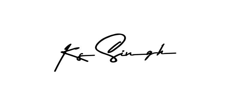 Create a beautiful signature design for name Ks Singh. With this signature (Asem Kandis PERSONAL USE) fonts, you can make a handwritten signature for free. Ks Singh signature style 9 images and pictures png