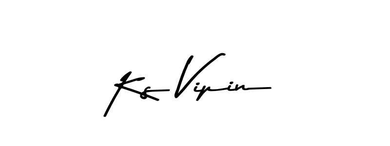 How to make Ks Vipin name signature. Use Asem Kandis PERSONAL USE style for creating short signs online. This is the latest handwritten sign. Ks Vipin signature style 9 images and pictures png