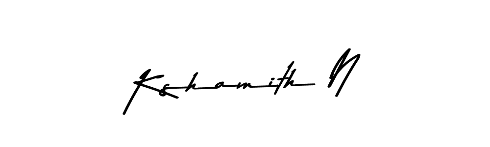 This is the best signature style for the Kshamith N name. Also you like these signature font (Asem Kandis PERSONAL USE). Mix name signature. Kshamith N signature style 9 images and pictures png