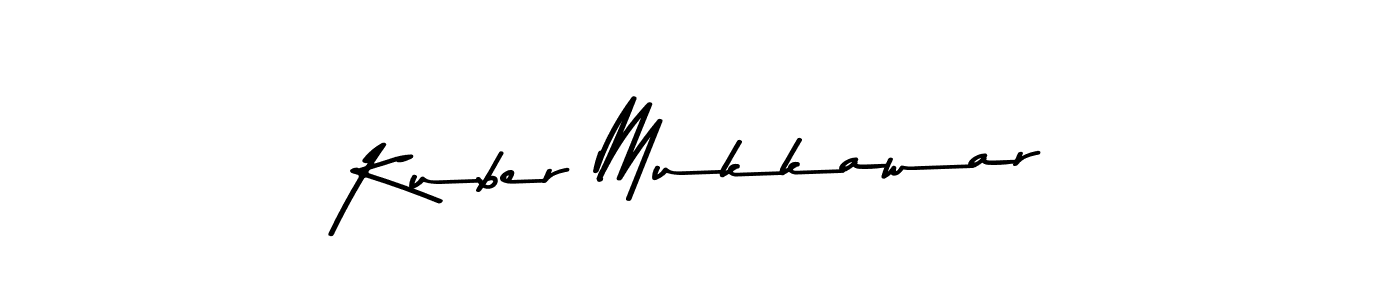 How to make Kuber Mukkawar name signature. Use Asem Kandis PERSONAL USE style for creating short signs online. This is the latest handwritten sign. Kuber Mukkawar signature style 9 images and pictures png