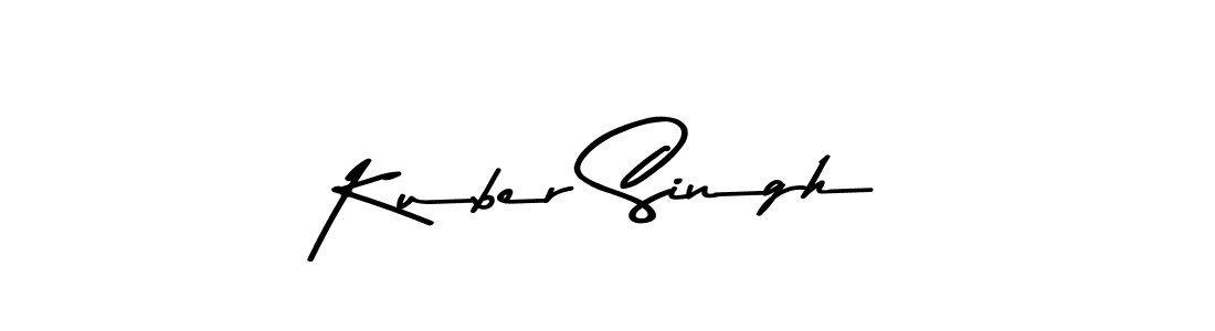 Create a beautiful signature design for name Kuber Singh. With this signature (Asem Kandis PERSONAL USE) fonts, you can make a handwritten signature for free. Kuber Singh signature style 9 images and pictures png